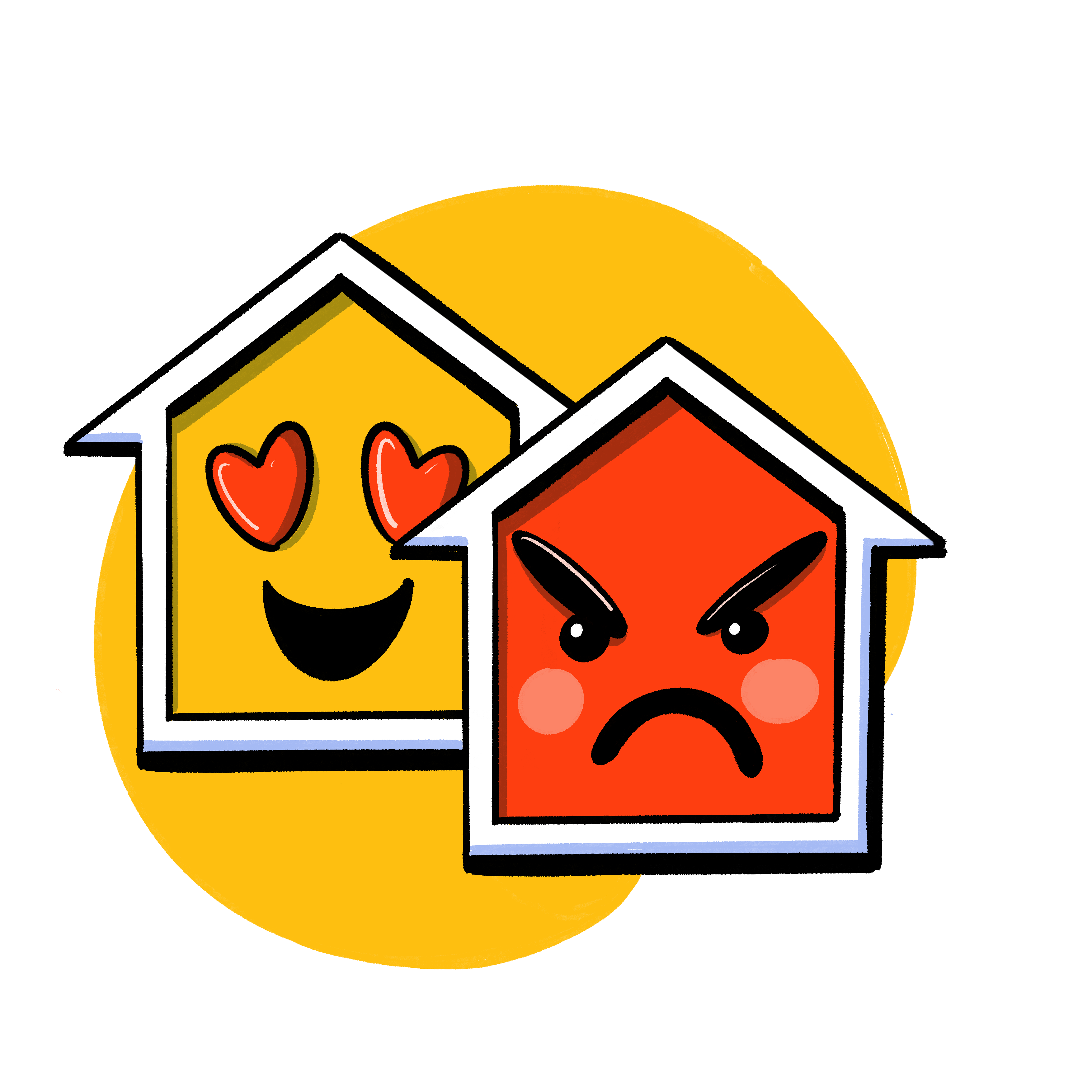 Happy house and sad house